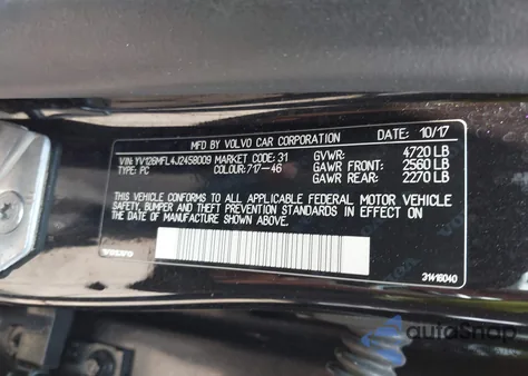 2018 Volvo S60 T5 Dynamic z USA, uszkodzony, nr VIN YV126MFL4J2458009